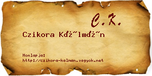 Czikora Kálmán névjegykártya